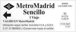 Sencillo Metro Madrid